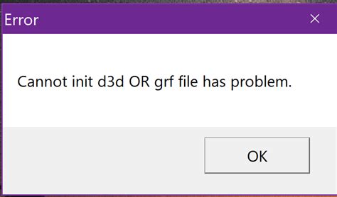 SOLUTION TO Cannot init d3d or grf file problem .